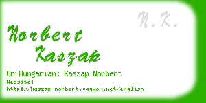 norbert kaszap business card